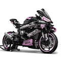 Purple Motorcycle Building Blocks Set 1:5 Scale Model