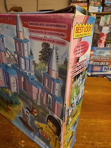 Best Lock Construction Girls Princess Castle Brick Set 800 Pcs Pink + Blue New