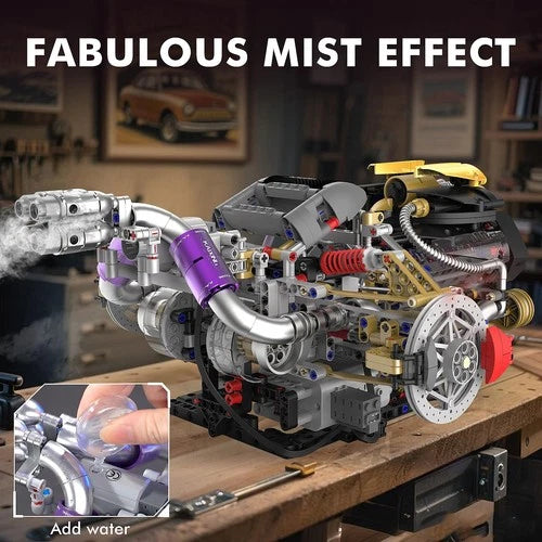 V8 Engine Model Kit that Works, Build Your Own Visible Car Motor 8Cylinder
