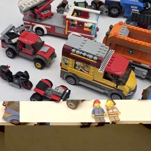 MEOW City Vehicle Lot Trucks Cars Fire Garbage Forklifts Minifigures Mixed