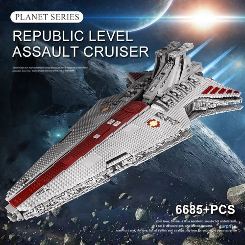 Mould King 21005 Republic Attack Cruiser Star Spaceship Building Block UCS MOC