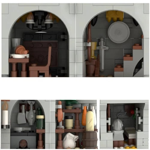 MOC-135184 Medieval Castle Tower Keep with Interior Modular Building 931 Parts
