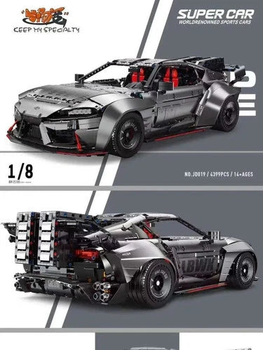 1:8 SuperCar Building Blocks Car -- Electroplated JD 019 -- 4399 Pcs