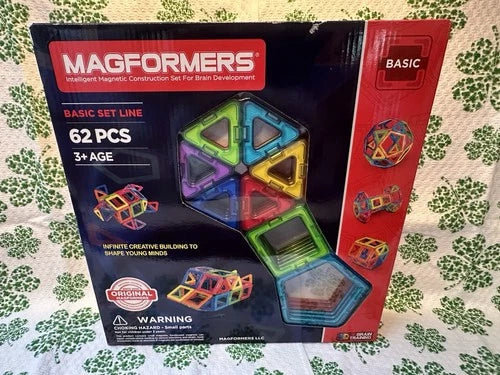 NEW❤️Magformers Magnetic Building Basic Set~62 pcs~3D Brain Training~Sealed🎉