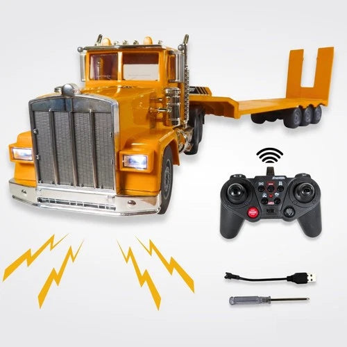 LAUNX 39.6” Giant RC Remote Control Semi Truck with Trailer Toy for Kids
