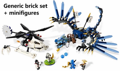 NEW Ninjago 2521 Lightning Dragon Battle Complete Brick Set + All 4 Minifigures