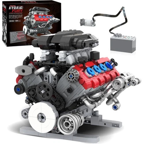 V8 Engine Building Set, Model Kit for Adults, Build Your Own MOC Mini V8 Engi...