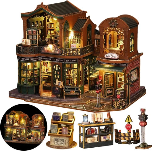 DIY Miniature House Kit Book Nook for Adults Small Magic House Model Building