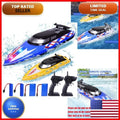 2Pack RC Boat 20+ MPH LED Light 2.4GHz 4 Rechargeable Battery