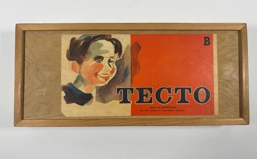 Vintage TECTO Set B Swiss Wooden Building Construction Toy MCM Wood Set 1945 EUC