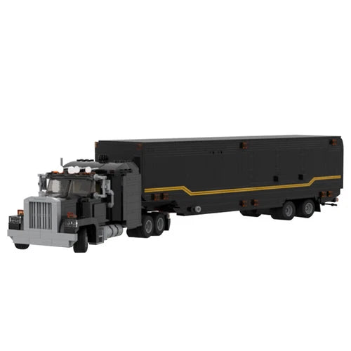 Mobile Unit Semi Truck & Trailer DIY Model Building Blocks MOC Toy Set