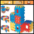 18-Piece Big Waffle Block Set - Colorful Building Toys for Kids, Blue/Red/Yellow