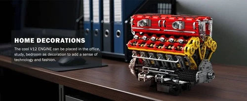 New Reobrix V12 Engine Building Block Kit 4719PCS Motorized Mechanical Model 14+