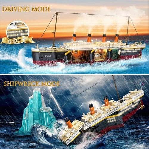 2288-Piece Titanic Building Set - Two Modes & LED Lights for Ultimate Experience