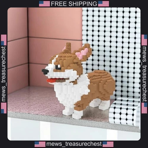 Corgi Dog Micro Building Blocks Set for Kids 8+ 3274 Pieces
