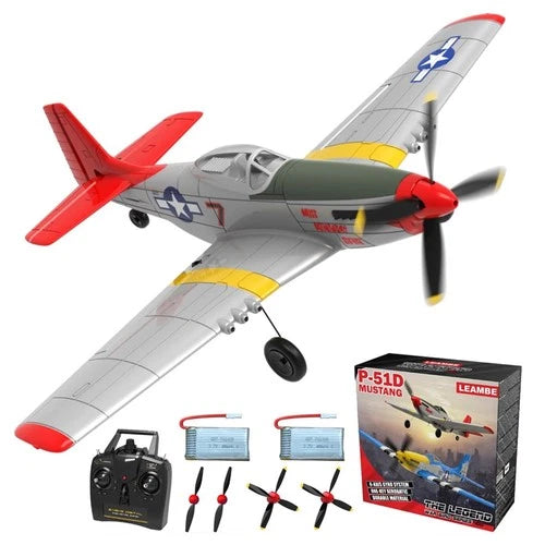 VOLANTEX 2.4G 4CH P51 Stunt Plane RC Airplane 6Axis Gyro Mustang Glider w/Lights