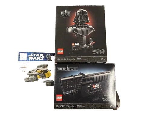 MEOW 75439 Star Wars Darth Vader Razor CRest & Saber 40917 Bundle