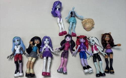 Monster High Mega Bloks Doll Minifigure Action Figures 9 total 2 incomplete *