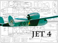 Jet 4 .020 Ducted Fan Model 29" WS RC Airplane Laser Cut Balsa Short Kit