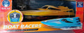 Blue Hat Boat Racers Remote Control Yellow RC Dual Propeller Speedboat NEW NIB