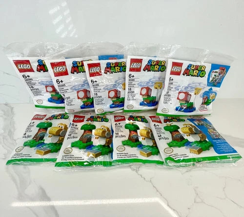 Sealed - Lego Super Mario Polybag Yellow Yoshi 30509 & Mushroom 30385 Lot 9x New