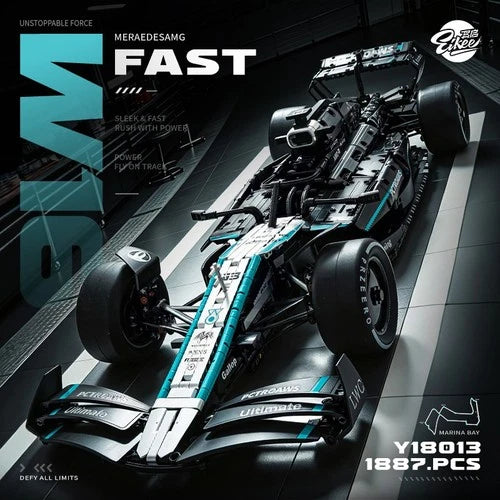 Technic 1:8 F1 AMG W15 Race Car Building Blocks MOC Formula 1 Set 1887 Pieces