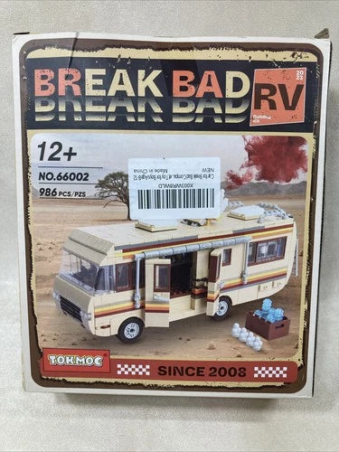 Break Bad RV Cooking Camper Van DIY Building Block Model Set 986 Pieces. New