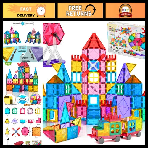 100pcs Magnetic Building Blocks Set - STEM Construction Kit for Kids 3-10 Years,