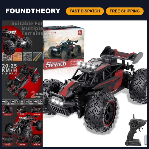 High-Speed 2.4GHz Remote Control Car, 25KM/H Off-Road RC Vehicle for Kids & Adul