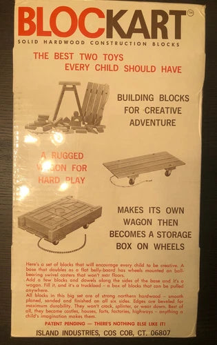 Rare Vintage Blockart Solid Hardwood Construction Blocks Island Industries
