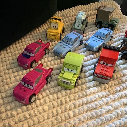 MEOW Cars Bulk Lot Vehicles Printed Lightning McQueen Mater Multicolor