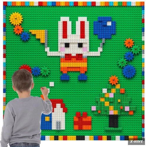 Customize Building Block Wall,470+ PCS Activity Toys Bricks with Self Adhesive