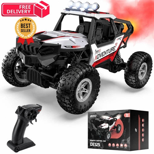 DEERC DE125 1:14 RC Car for Kids,4WD Remote Control Scale, Black