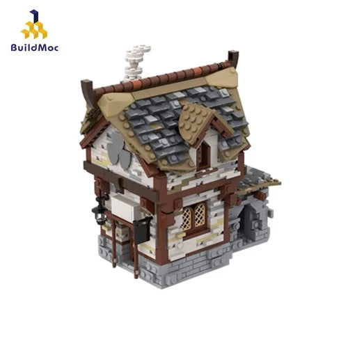 Modubrix Medieval Tavern Model 1054 Pieces Building Kit Set for Collection
