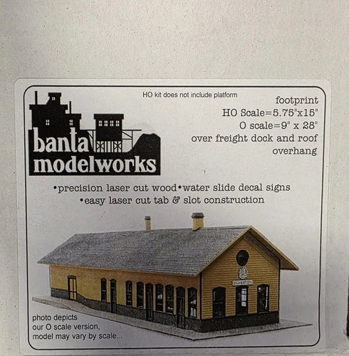 Banta Model Works 2089 HO Scale Silverton Depot Building Laser Cut Wood Kit