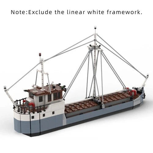Modubrix MOC-87964 2 Bay Cargo Boat 1961 Parts Building Blocks Toys Kit