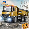 HuiNa 1573 1/14 RC Dump Truck 10CH Alloy Construction Vehicle Remote Control 2.4