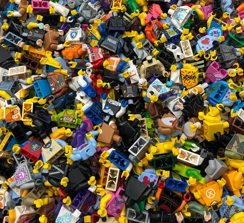 Lego 250 New Minifigure Mixed Torsos Series Space Town Castle City More