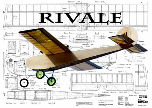 Rivale Sport Model 30" WS RC Airplane Laser Cut Balsa Short Kit