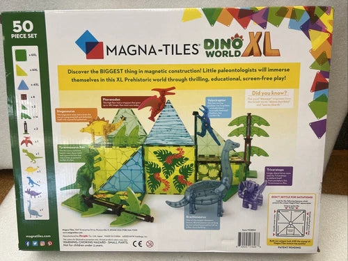 Magna-Tiles Dino World XL 50-Piece Magnet Set (F24)