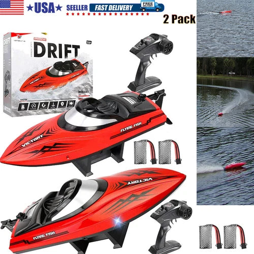 2X Racing Boat Brushless High Speed20+MPH 20Km/h Remote Control Boat Adults Kids