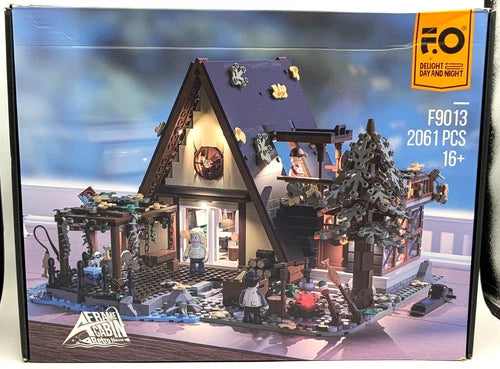 FUNWHOLE A-Frame Cabin F9013 Building Set w/ Lights 2061 Pieces Complete