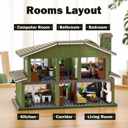 MOC Dunphy House Family Building Blocks Set Modern Architecture 1176 pcs
