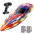 High Speed RC Boat for Kids, 25+KPH Remote Control Boat with LED Lights,