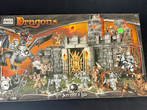 Mega Bloks Dragons Sorcerer's Lair Set 9886 165pc Light-Up Eyes Stoneburner