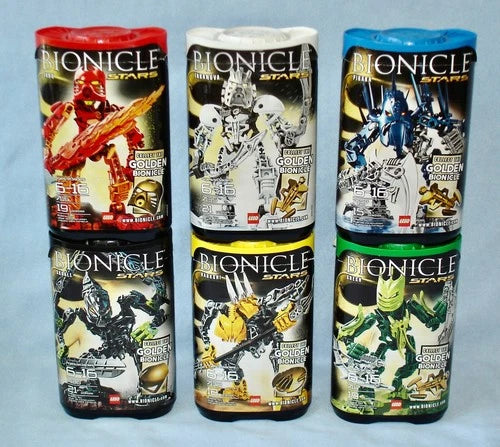 Lego Bionicle STARS (7116 - 7138) with GOLD TOKENS Manuals & CANISTERS Complete