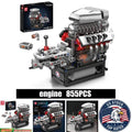 Mould King V8 Car Engine Building Block Set - Compatible - box packing