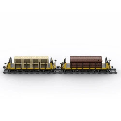 Modubrix Mocs Bricks Set Lumber Car Carriage 1287 Parts Building Block Toys Kits