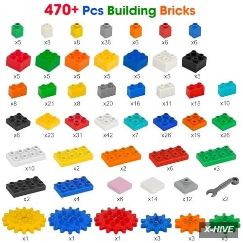 Customize Building Block Wall,470+ PCS Activity Toys Bricks with Self Adhesive