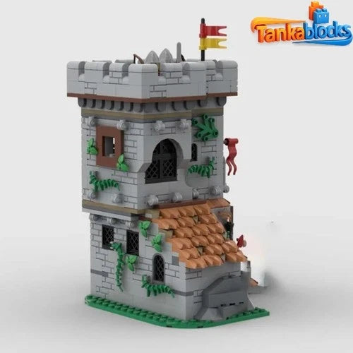 MOCMedieval Lion Knight Outpost Model Building Blocks 718pcs Birthday Toys Gift